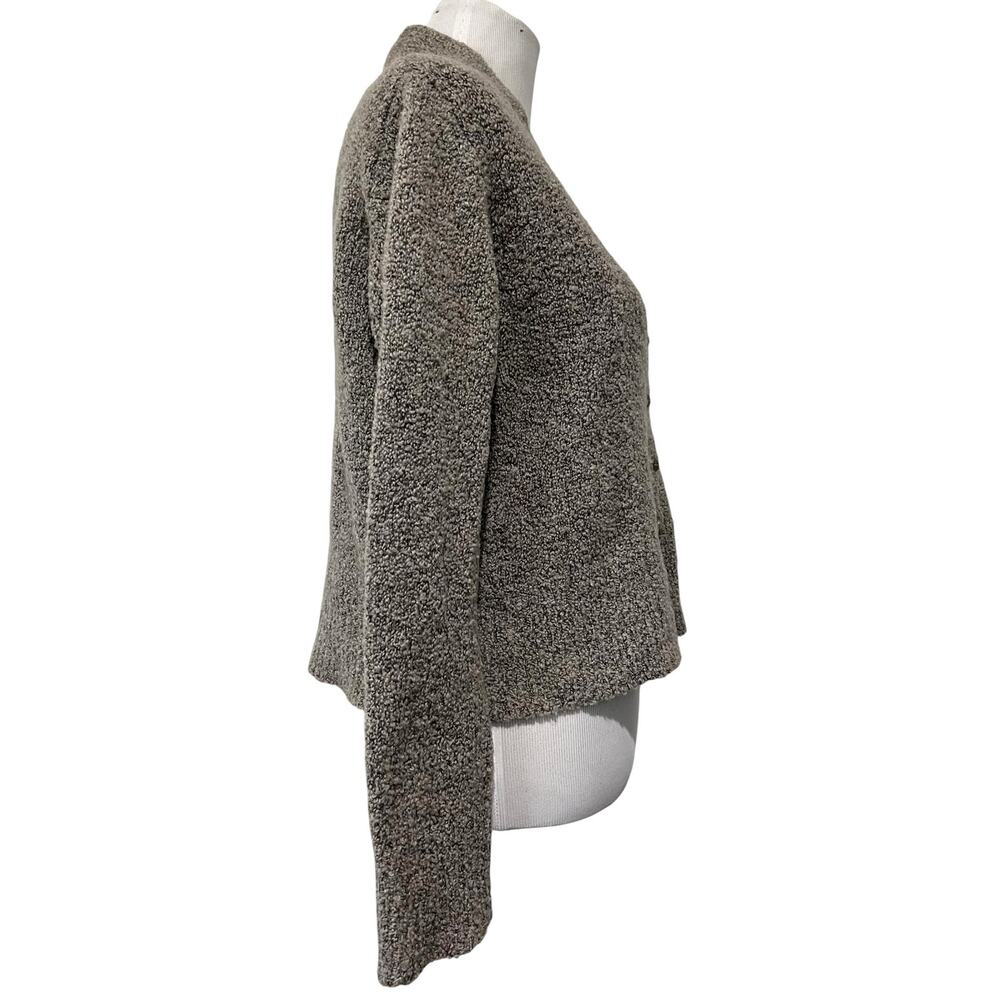 Vintage Eileen Fisher Tan Taupe Cardigan Sweater Sz L Merino Wool Cashmere Blend - Picture 6 of 8